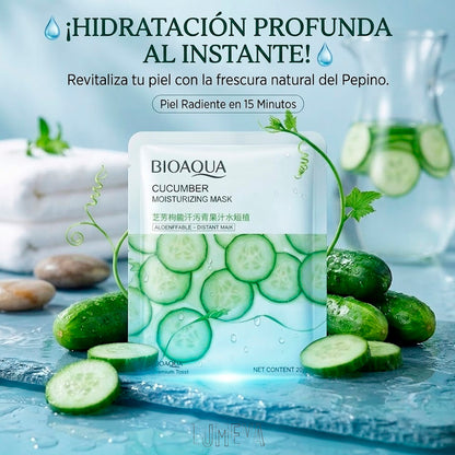 MASCARILLA FACIAL HISDRATANTE DE PEPINO BIOAQUA 🥒✨
