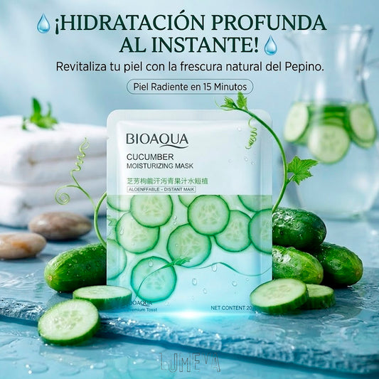 MASCARILLA FACIAL HISDRATANTE DE PEPINO BIOAQUA 🥒✨