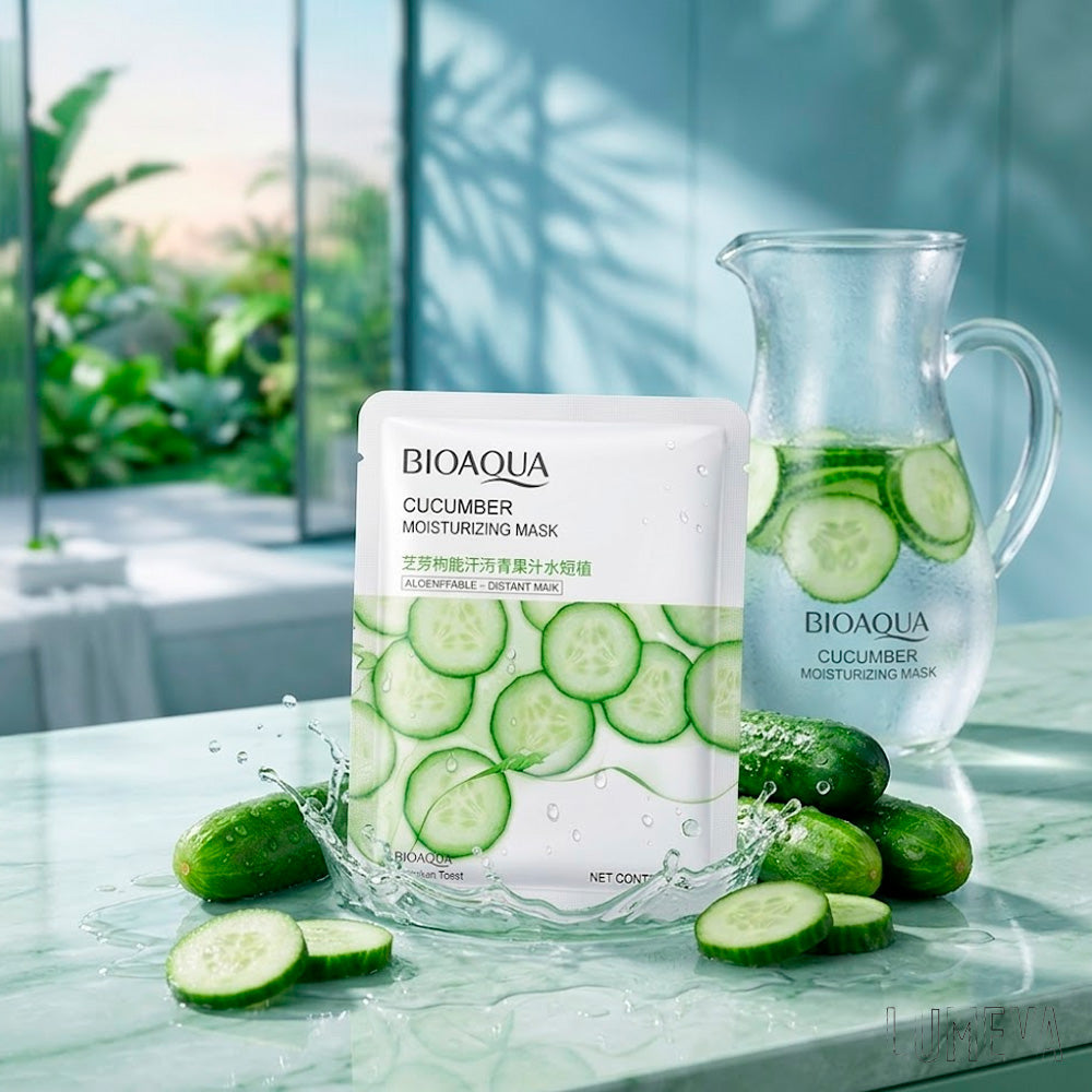 MASCARILLA FACIAL HISDRATANTE DE PEPINO BIOAQUA 🥒✨
