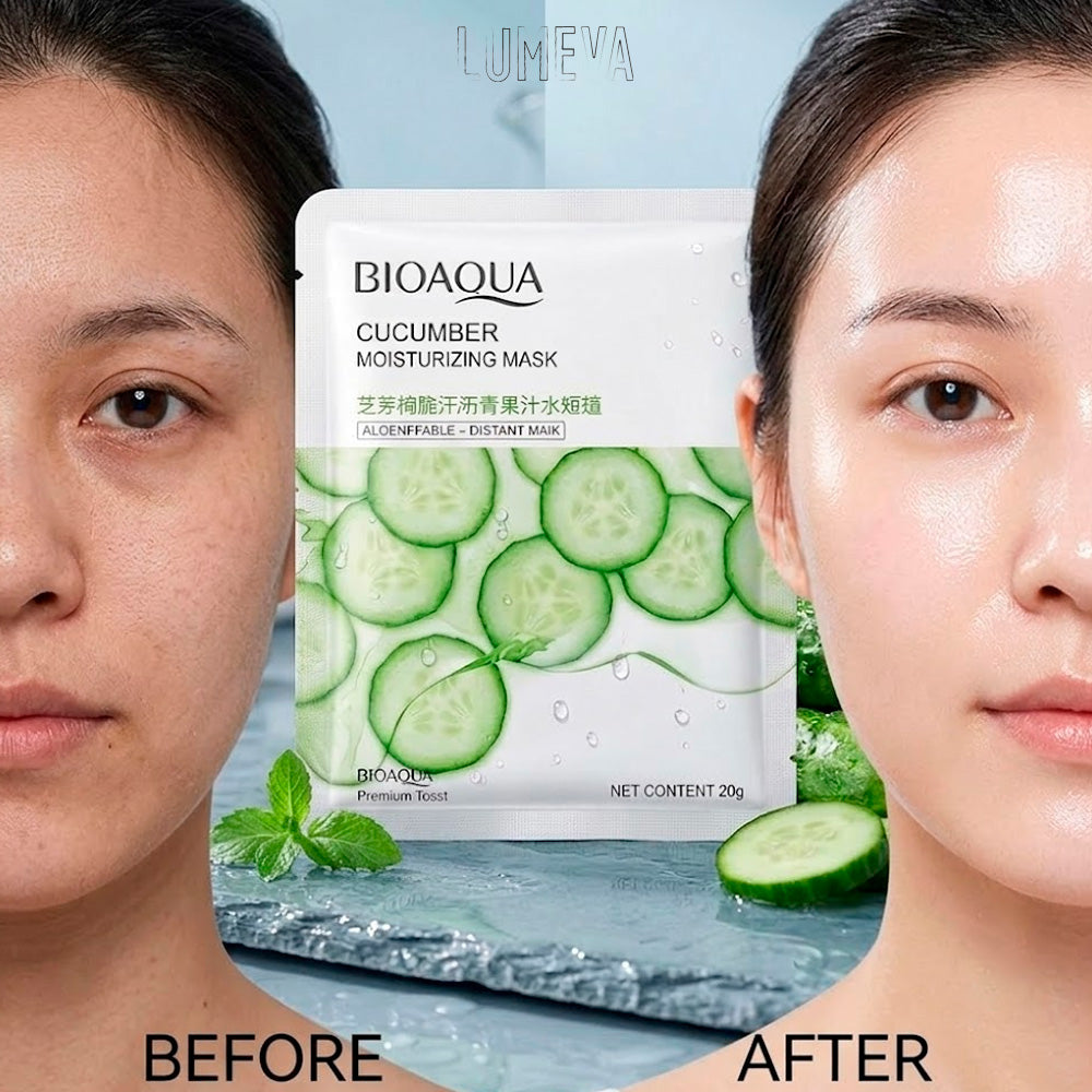 MASCARILLA FACIAL HISDRATANTE DE PEPINO BIOAQUA 🥒✨